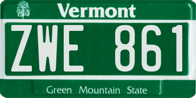VT license plate ZWE861