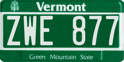 VT license plate ZWE877