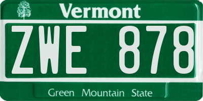 VT license plate ZWE878