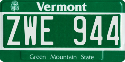 VT license plate ZWE944