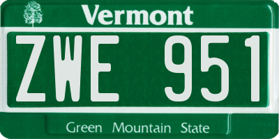 VT license plate ZWE951