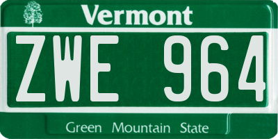 VT license plate ZWE964