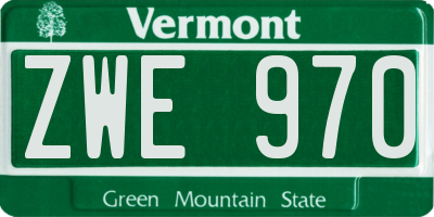 VT license plate ZWE970