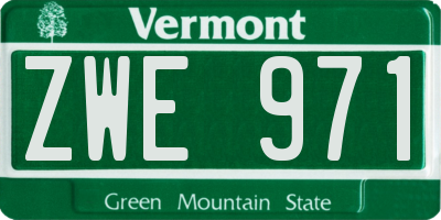 VT license plate ZWE971