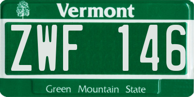 VT license plate ZWF146