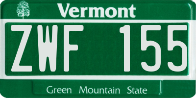 VT license plate ZWF155
