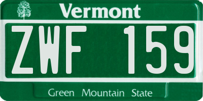 VT license plate ZWF159