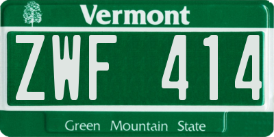 VT license plate ZWF414