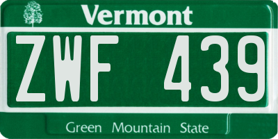 VT license plate ZWF439