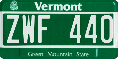 VT license plate ZWF440