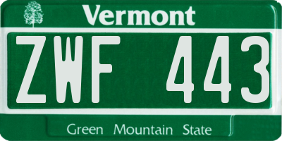 VT license plate ZWF443