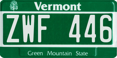 VT license plate ZWF446