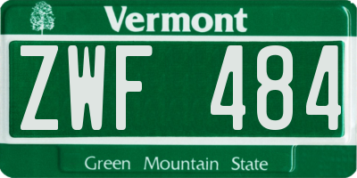 VT license plate ZWF484