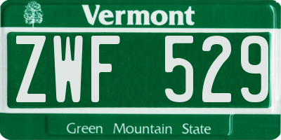 VT license plate ZWF529