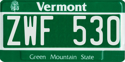 VT license plate ZWF530