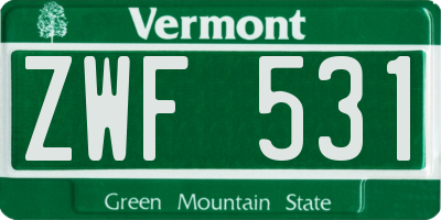 VT license plate ZWF531