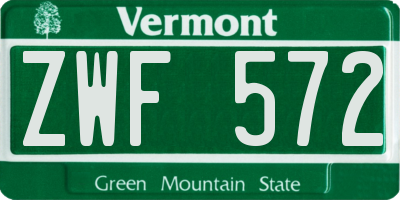 VT license plate ZWF572