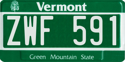 VT license plate ZWF591