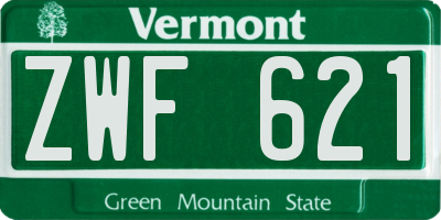 VT license plate ZWF621