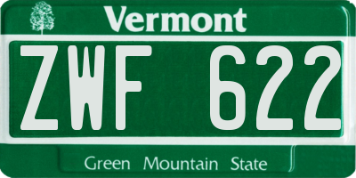 VT license plate ZWF622