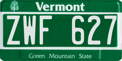 VT license plate ZWF627