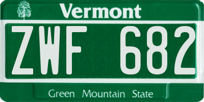 VT license plate ZWF682