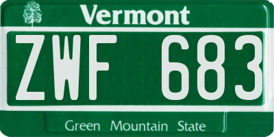 VT license plate ZWF683