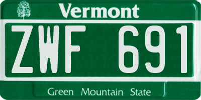 VT license plate ZWF691