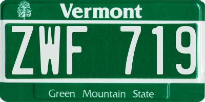 VT license plate ZWF719