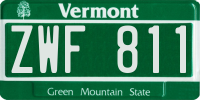 VT license plate ZWF811