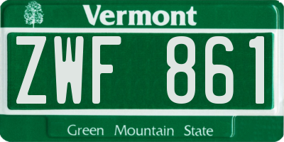 VT license plate ZWF861