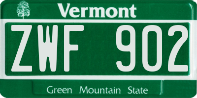 VT license plate ZWF902