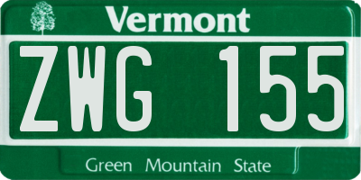 VT license plate ZWG155