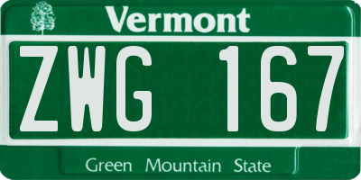 VT license plate ZWG167