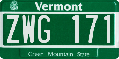 VT license plate ZWG171