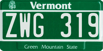 VT license plate ZWG319