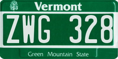 VT license plate ZWG328