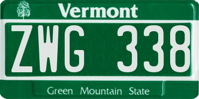 VT license plate ZWG338