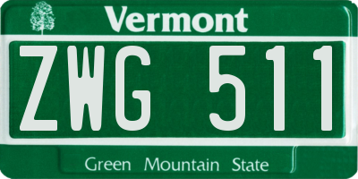 VT license plate ZWG511