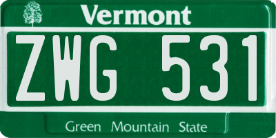 VT license plate ZWG531