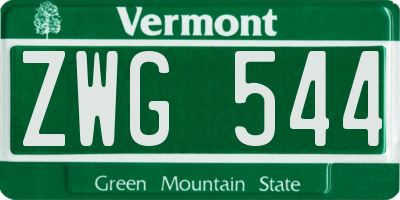 VT license plate ZWG544