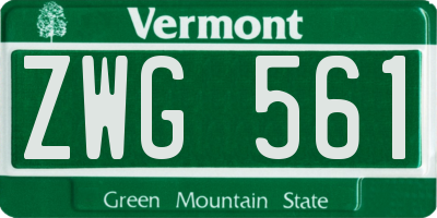 VT license plate ZWG561