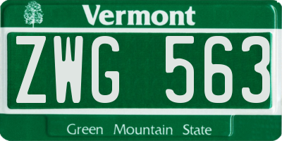 VT license plate ZWG563