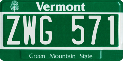 VT license plate ZWG571