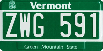 VT license plate ZWG591