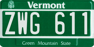 VT license plate ZWG611