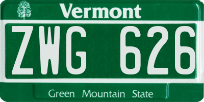 VT license plate ZWG626