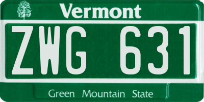 VT license plate ZWG631