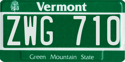VT license plate ZWG710
