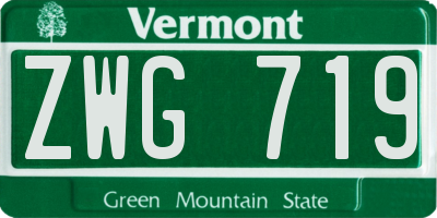 VT license plate ZWG719